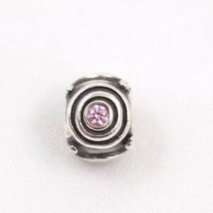 Pandora Concentric Circles with Pink CZ Sterling Silver Charm - #790120PCZ